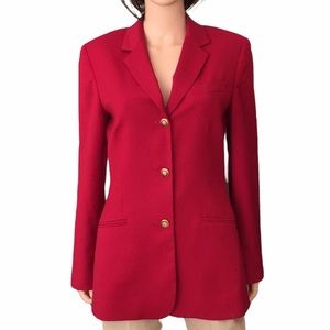 Vintage Talbots red long wool blazer